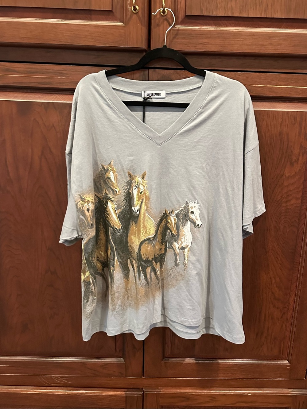NWT Daydreamer v-neck horse tee O/S